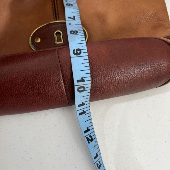 Fossil Crossbody Shoulder Purse Two‎ Tone Brown Lather Bucket Purse - Picture 9 of 15